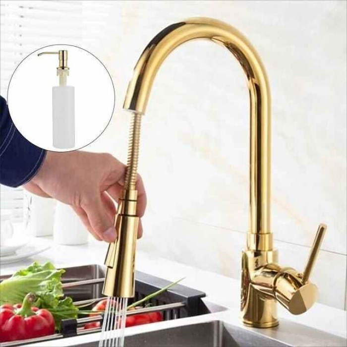 Kitchen faucet - Single Handle One Hole Electroplated Pull-out / Pull-down Centerset Modern Contemporary Kitchen Taps