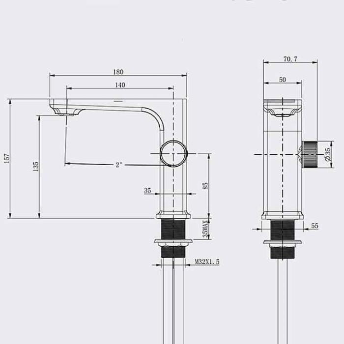 Bathroom Sink Faucet - Classic Chrome / Gun Grey Electroplated / Black / Whiete Painted Finishes Centerset Single Handle One HoleBath Temperature Display Taps