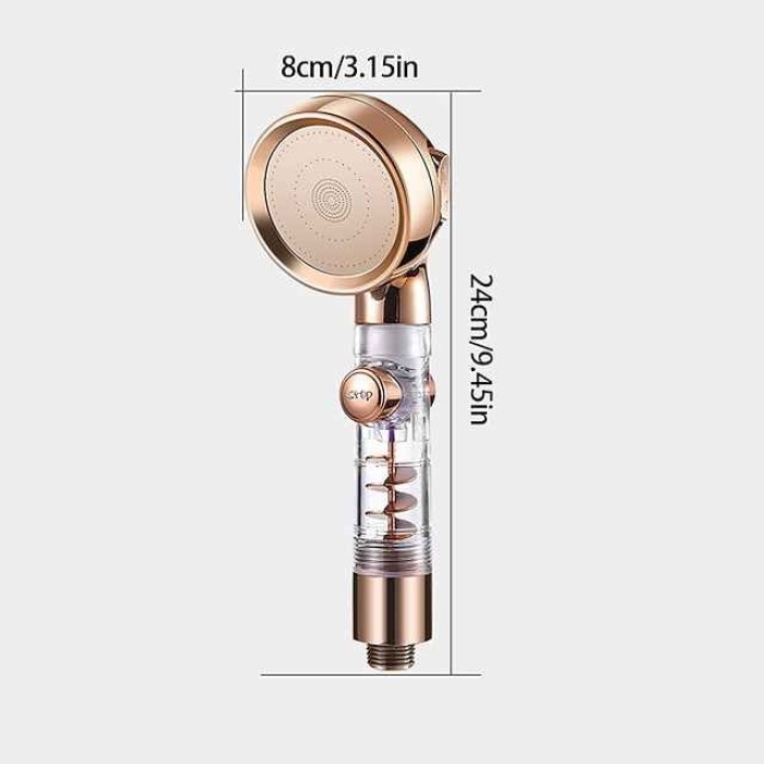 Shower Head High Pressure 3-Function SPA Shower Head With Switch On/Off Button Filter Bath Head Water Saving Shower Bathroom