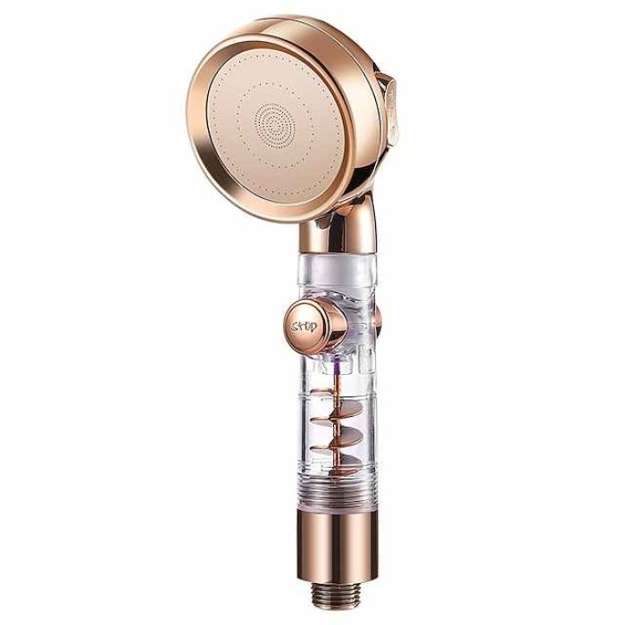 Shower Head High Pressure 3-Function SPA Shower Head With Switch On/Off Button Filter Bath Head Water Saving Shower Bathroom