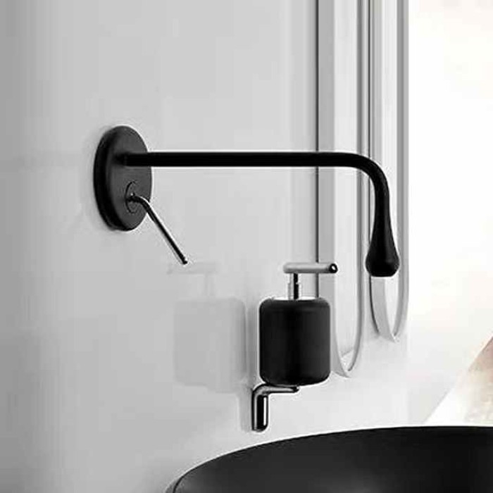 Bathroom Sink Faucet - Rotatable / Wall Mount Electroplated / Painted Finishes Mount Inside Single Handle One HoleBath Taps