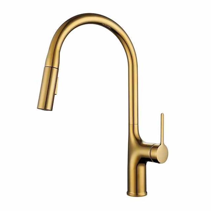 Kitchen faucet - Single Handle One Hole Electroplated / Painted Finishes Pull-out / Pull-down / Standard Spout / Tall / High Arc Centerset Modern Contemporary Kitchen Taps