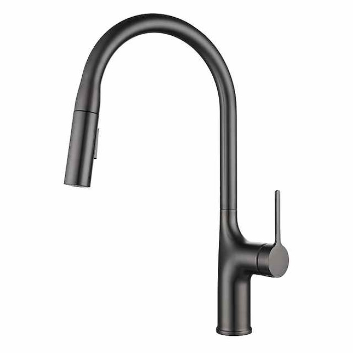 Kitchen faucet - Single Handle One Hole Electroplated / Painted Finishes Pull-out / Pull-down / Standard Spout / Tall / High Arc Centerset Modern Contemporary Kitchen Taps