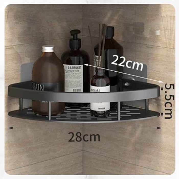 Bathroom Triangle Basket Suction Cup Wall Type Space Aluminum Shower Room Triangle Non Perforated Toilet Corner Shelf