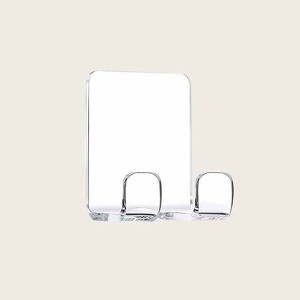 2 Pcs Self Adhesive Razor Holder Hooks Shower Hooks Suitable for Razor Bathroom Kitchen Storage Box Used for Razor Plug Towel (Transparent)