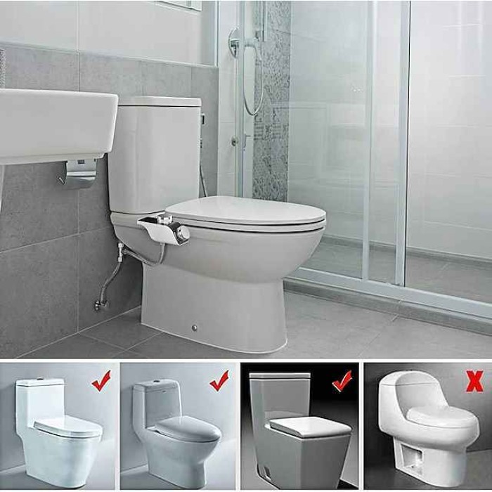 Bidet Attachment for Toilet -Self Cleaning Dual Nozzle, Non-Electric Bidet, Cold & Warm Fresh Water Bidet Sprayer With Temperature & Pressure Controls