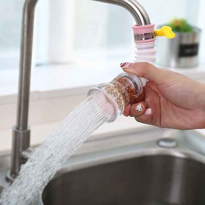 Kitchen Faucet Extender 360 Rotatable Spray Head Adjustable Splash-proof Faucet Filter Nozzle Tap Water Filter Accessories Random color