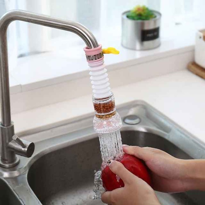 Kitchen Faucet Extender 360 Rotatable Spray Head Adjustable Splash-proof Faucet Filter Nozzle Tap Water Filter Accessories Random color