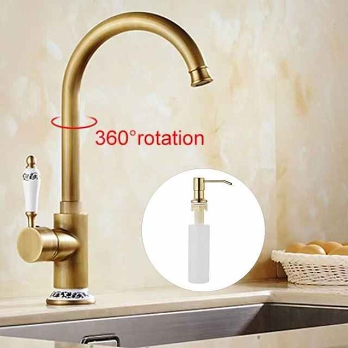 Kitchen Faucet - Single Handle One Hole Electroplated Pull-Out / Pull-Down Centerset Retro Vintage Kitchen Taps