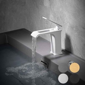 Bathroom Sink Faucet - Waterfall Electroplated / Painted Finishes Centerset Single Handle One HoleBath Taps