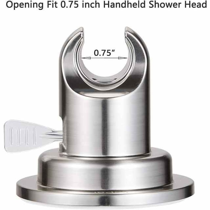 Suction Cup Shower Head Holder Adhesive,Suction Handheld Shower Head Holder Bracket,Removable Wall Mount Holder For Bathroom,Brushed Nickel