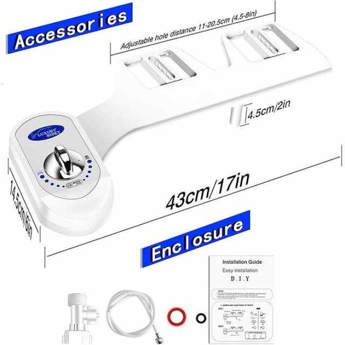 Bidet Attachment,Non-Electric Cold Water Bidet Toilet Seat Attachment with Pressure Controls