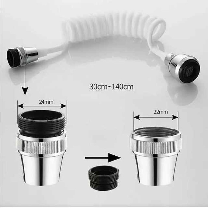 Kitchen Tap Lengthen Extender Long Hose Portable Stretchable Spring Extend Faucet