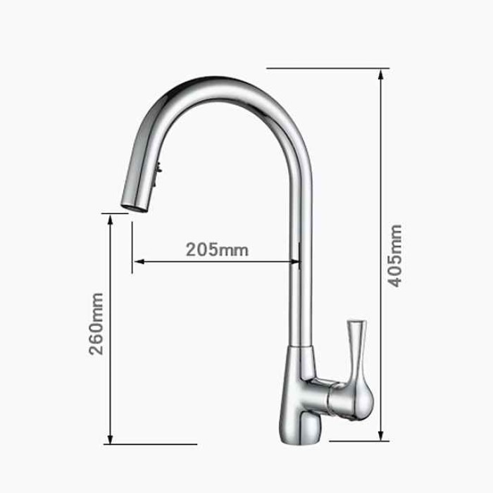 Kitchen Faucet with Pull-out Spray - Single Handle One Hole Electroplated / Painted Finishes Pull-out / Pull-down / Standard Spout / Tall / High Arc Centerset Modern Contemporary Kitchen Taps