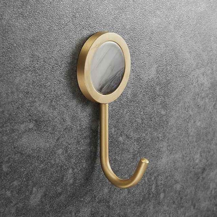 Punch-Free Shell Brass Clothes Hook Bathroom Wall Hook Clothes Hook Toilet Toilet Single Hook