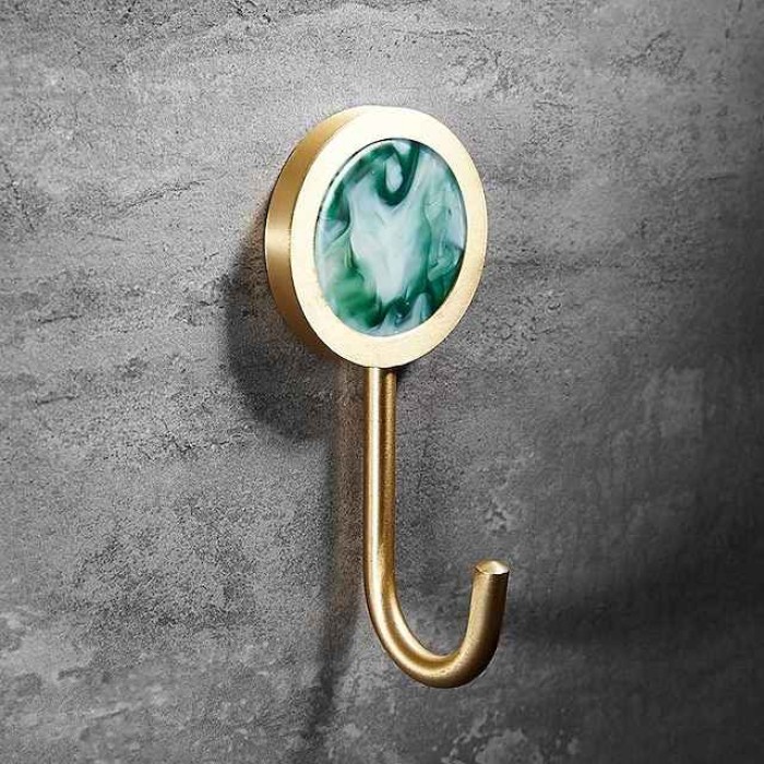 Punch-Free Shell Brass Clothes Hook Bathroom Wall Hook Clothes Hook Toilet Toilet Single Hook