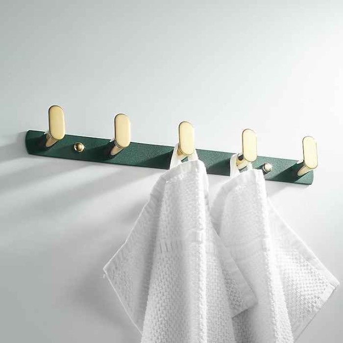 Green Gold Row Hook New Bathroom Toilet Hook Towel Hook Fitting Room Coat Wall Coat Hook Wall Hook Punch Hole