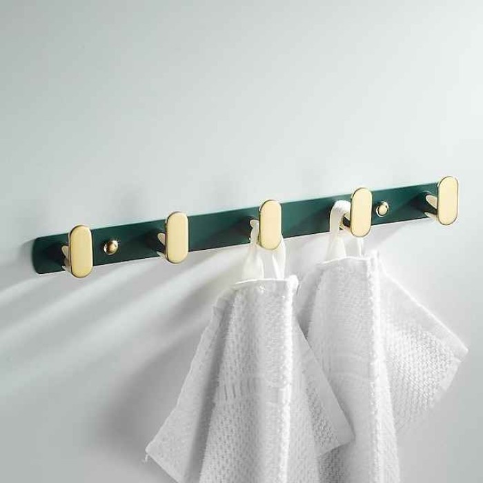 Green Gold Row Hook New Bathroom Toilet Hook Towel Hook Fitting Room Coat Wall Coat Hook Wall Hook Punch Hole