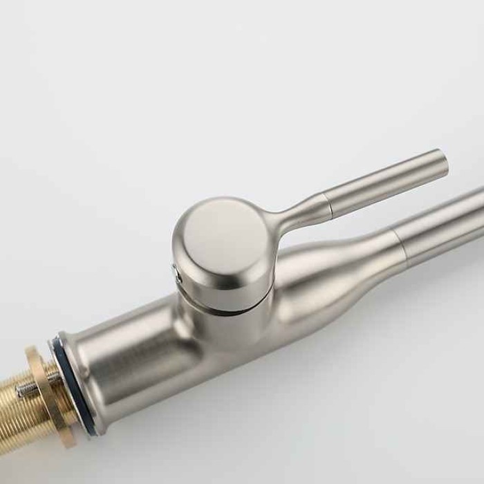 Kitchen faucet - Single Handle One Hole Brushed / Electroplated / Painted Finishes Pull-out / Pull-down / Standard Spout / Tall / High Arc Centerset Modern Contemporary Kitchen Taps