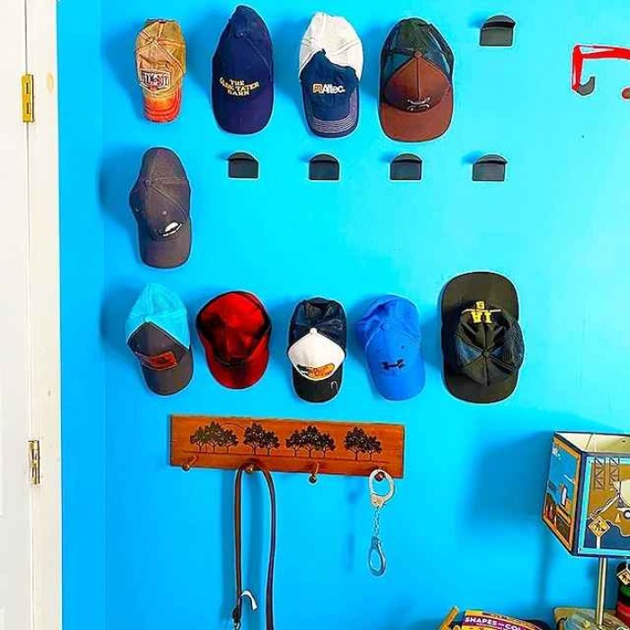 Adhesive Hat Hooks No Drilling Baseball Caps Hangers Rack Door Closet Entryway Wall Hanging Organizer For Caps Scarf