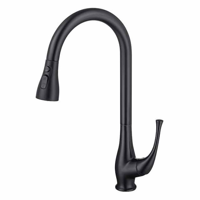 Kitchen Faucet with Pull-out Spray,Single Handle One Hole Brushed / Electroplated Pull-out / Pull-down / Standard Spout / Tall / High Arc Centerset