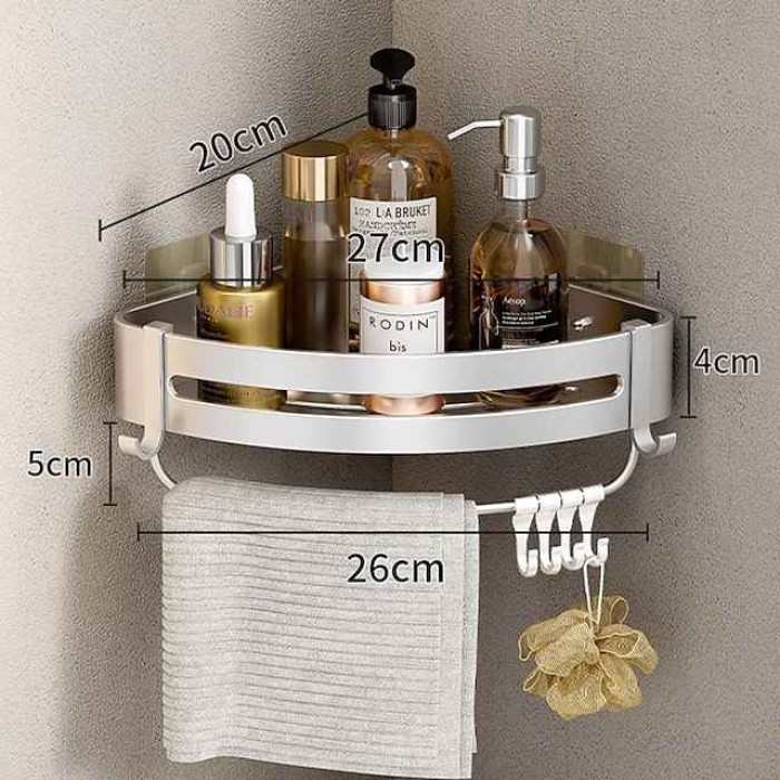 Black Bathroom Shelf Bathroom Non Perforated Toilet Toilet Washstand Shower Room Wall Hanging Storage Triangle Basket