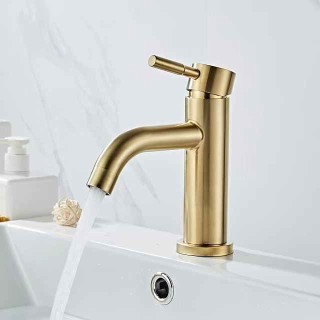 Bathroom Sink Faucet - Waterfall Brushed Centerset Single Handle One HoleBath Taps