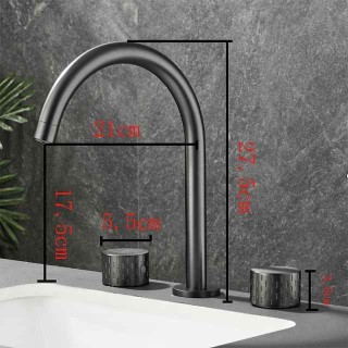 Bathroom Sink Faucet - Rotatable / Classic Electroplated Widespread Two Handles Three Holes Bath Taps