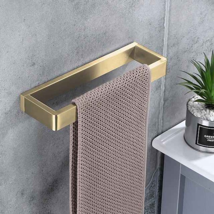 Bathroom Towel Holder Hand Towel Ring Black Towel Rail SUS304 Stainless Steel 26cm Wall Mounted Towel Rack(Black/Golden/Brushed Nickel)