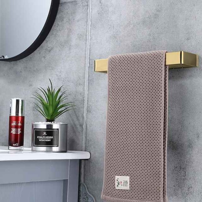 Bathroom Towel Holder Hand Towel Ring Black Towel Rail SUS304 Stainless Steel 26cm Wall Mounted Towel Rack(Black/Golden/Brushed Nickel)