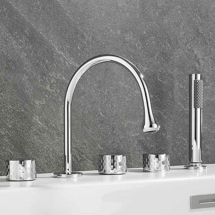 Bathtub Faucet - Contemporary Electroplated Roman Tub Brass Valve Bath Shower Mixer Taps