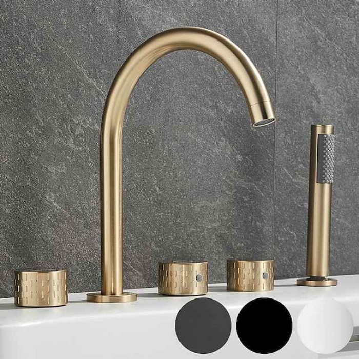 Bathtub Faucet - Contemporary Electroplated Roman Tub Brass Valve Bath Shower Mixer Taps