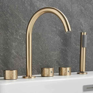 Bathtub Faucet - Contemporary Electroplated Roman Tub Brass Valve Bath Shower Mixer Taps