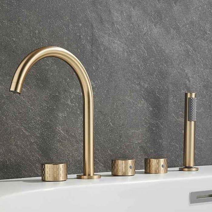 Bathtub Faucet - Contemporary Electroplated Roman Tub Brass Valve Bath Shower Mixer Taps