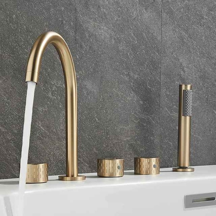 Bathtub Faucet - Contemporary Electroplated Roman Tub Brass Valve Bath Shower Mixer Taps