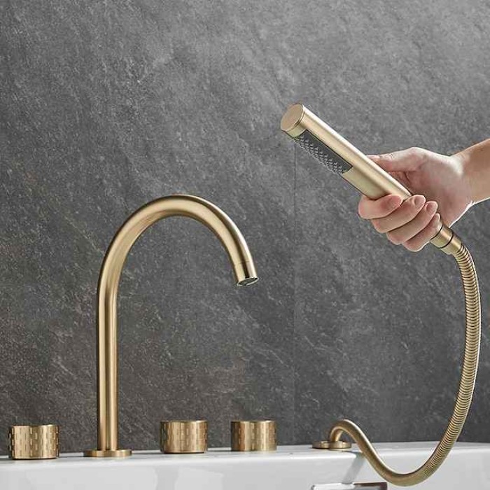 Bathtub Faucet - Contemporary Electroplated Roman Tub Brass Valve Bath Shower Mixer Taps