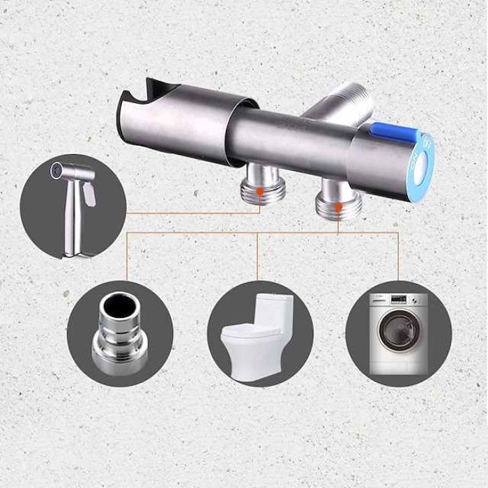 Handheld Toilet Bidet Sprayer Kit Wall-mount 304 Stainless Steel Toilet Bidet Showerhead with Hose Bathroom Cleaning Set