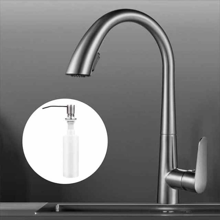 Kitchen Faucet with Pull-out Sprayer,Single Handle One Hole Electroplated Pull-out / Pull-down Centerset Retro Vintage Kitchen Taps