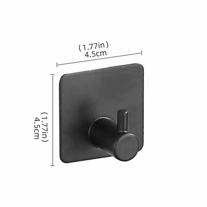 Wall Hooks Self-adhesive Robe Hooks Bathroom 304 Stainless Steel Hook Kitchen Bathroom Hook Punch Free Single Hook Door Rear Metal Coat Hook