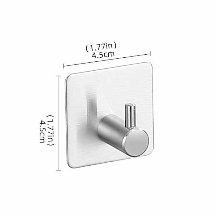 Wall Hooks Self-adhesive Robe Hooks Bathroom 304 Stainless Steel Hook Kitchen Bathroom Hook Punch Free Single Hook Door Rear Metal Coat Hook