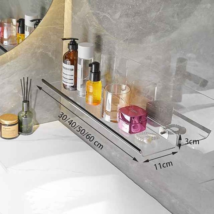 Black/Gold Acrylic Bathroom Shelf Perforated Free Toilet Washstand Toilet Wall Mounted Storage Rack