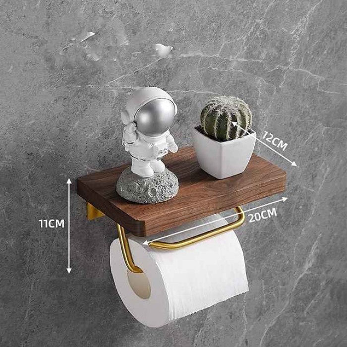 Walnut Toilet Tissue Holder Punch Free Toilet Solid Wood Paper Holder Cross Border Mobile Phone Toilet Paper Holder