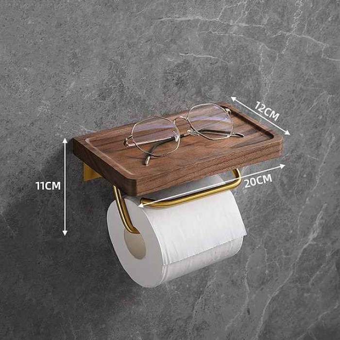 Walnut Toilet Tissue Holder Punch Free Toilet Solid Wood Paper Holder Cross Border Mobile Phone Toilet Paper Holder