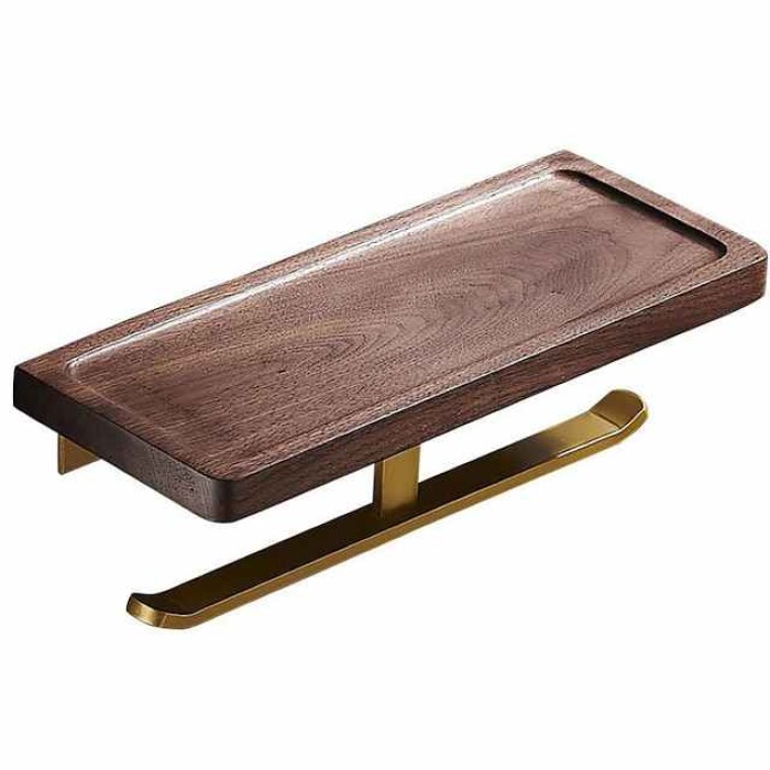 Walnut Toilet Tissue Holder Punch Free Toilet Solid Wood Paper Holder Cross Border Mobile Phone Toilet Paper Holder