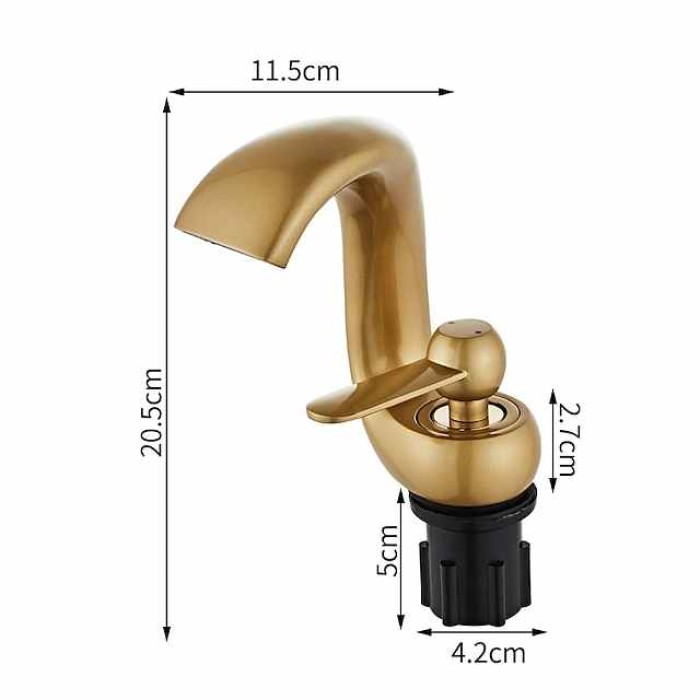 Bathroom Sink Faucet,Antique Brass Waterfall Single Handle One Hole Bath Taps with Hot and Cold Switch