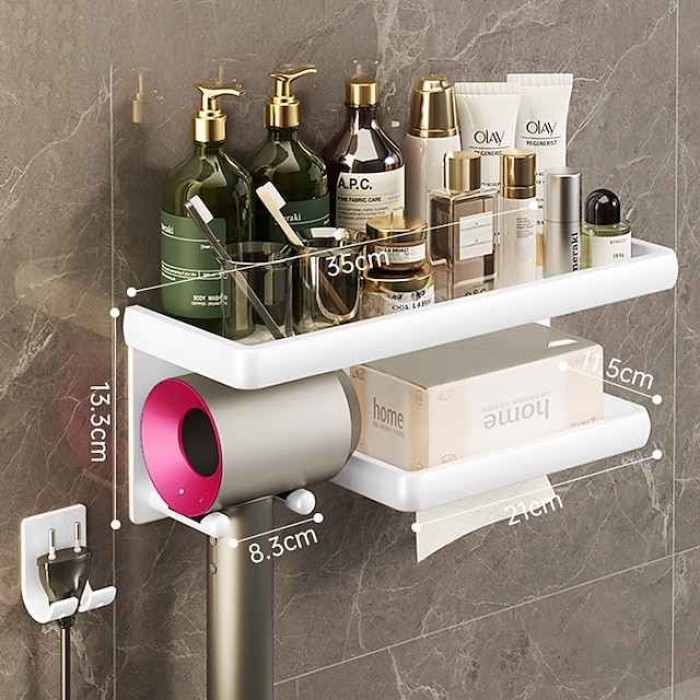 Hair Dryer Rack Paper Towel Rack Toilet Hair Dryer Rack Punch Free Bathroom Washstand Toilet Rack