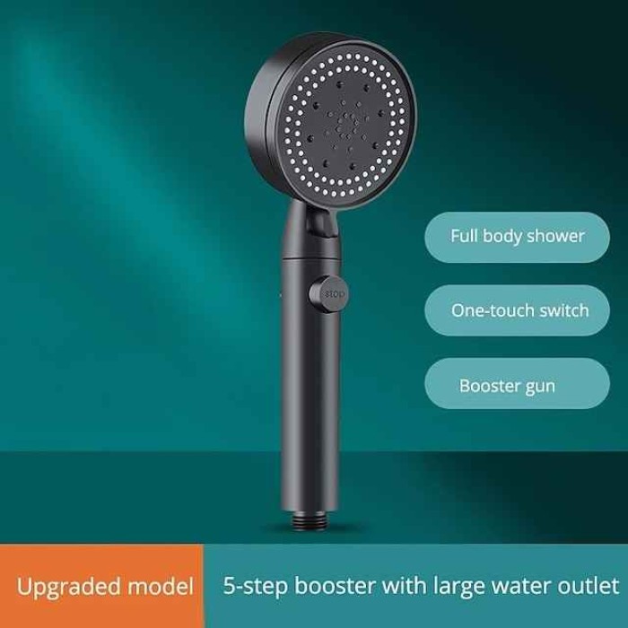 Shower Head High Pressure Handheld Spray Anti-drop Nozzle with 5 Spray Mode Showerhead, with Stop Button Adjustable High-Pressure Water Saving, Shower Bathroom Accessories