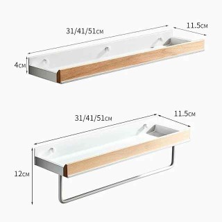 Bathroom Shelves Wall Mounted Beech Space Aluminum Shower Shelf Storage Organizer Rack Bathroom Kitchen Bathroom Hardware Pendant Shower Rack Corner Shelf 1pc