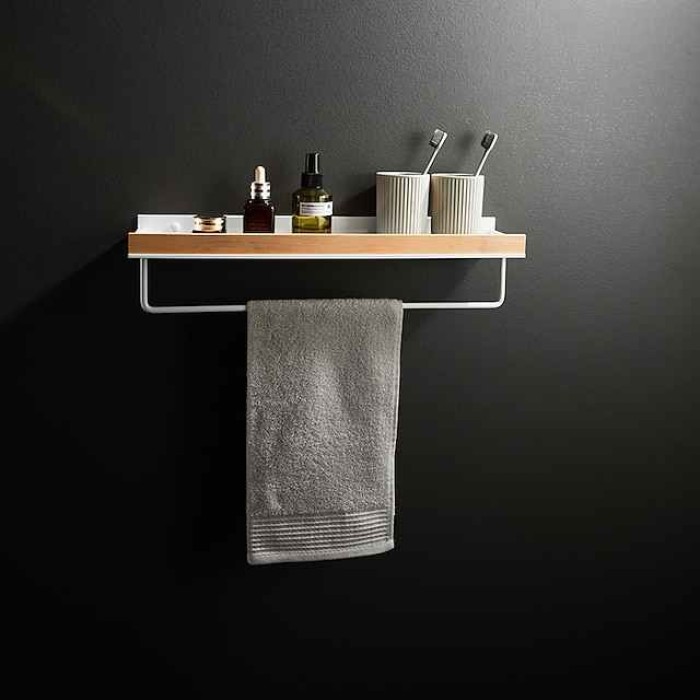 Bathroom Shelves Wall Mounted Beech Space Aluminum Shower Shelf Storage Organizer Rack Bathroom Kitchen Bathroom Hardware Pendant Shower Rack Corner Shelf 1pc