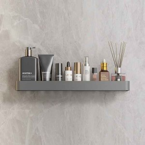 Bathroom Shelves Wall Mounted Gun Grey Storage Organizer Rack Bathroom Kitchen Bathroom Hardware Pendant Bathroom Shelf Space Aluminum Shower Rack Corner Shelf Square Bath Shower Shelf